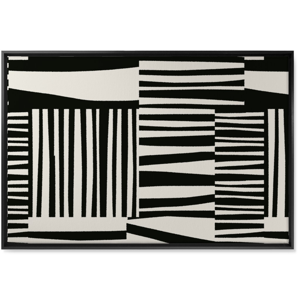 Twiggy Stripes Wall Art, Black, Single piece, Canvas, 24x36, Black