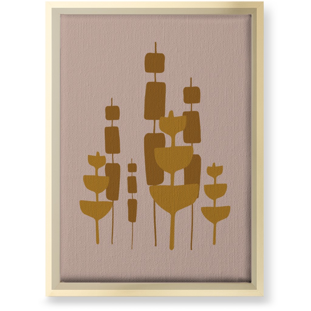 Cattail & Pods Wall Art, Gold, Single piece, Canvas, 10x14, Pink, Alpaca
