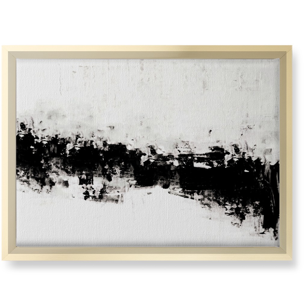 Urban Serenity - Black and White Wall Art, Gold, Single piece, Canvas, 10x14, Black