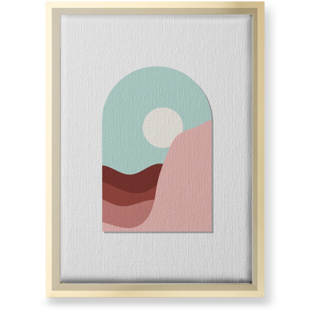 Abstract Desert Landscape in Window Daylight Wall Art, Gold, Single piece, Canvas, 10x14, Multicolor, Silver Lining