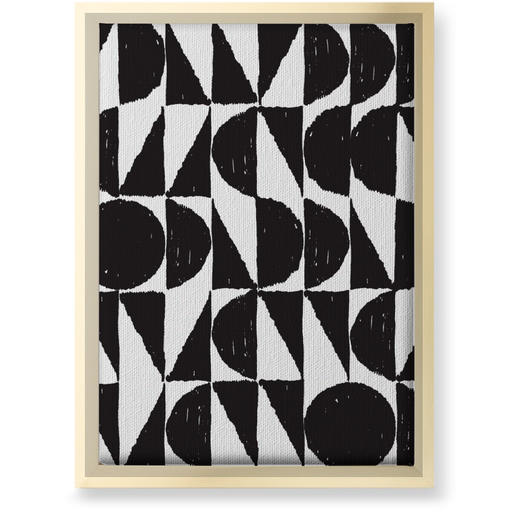 Mod Shapes Wall Art, Gold, Single piece, Canvas, 10x14, Black