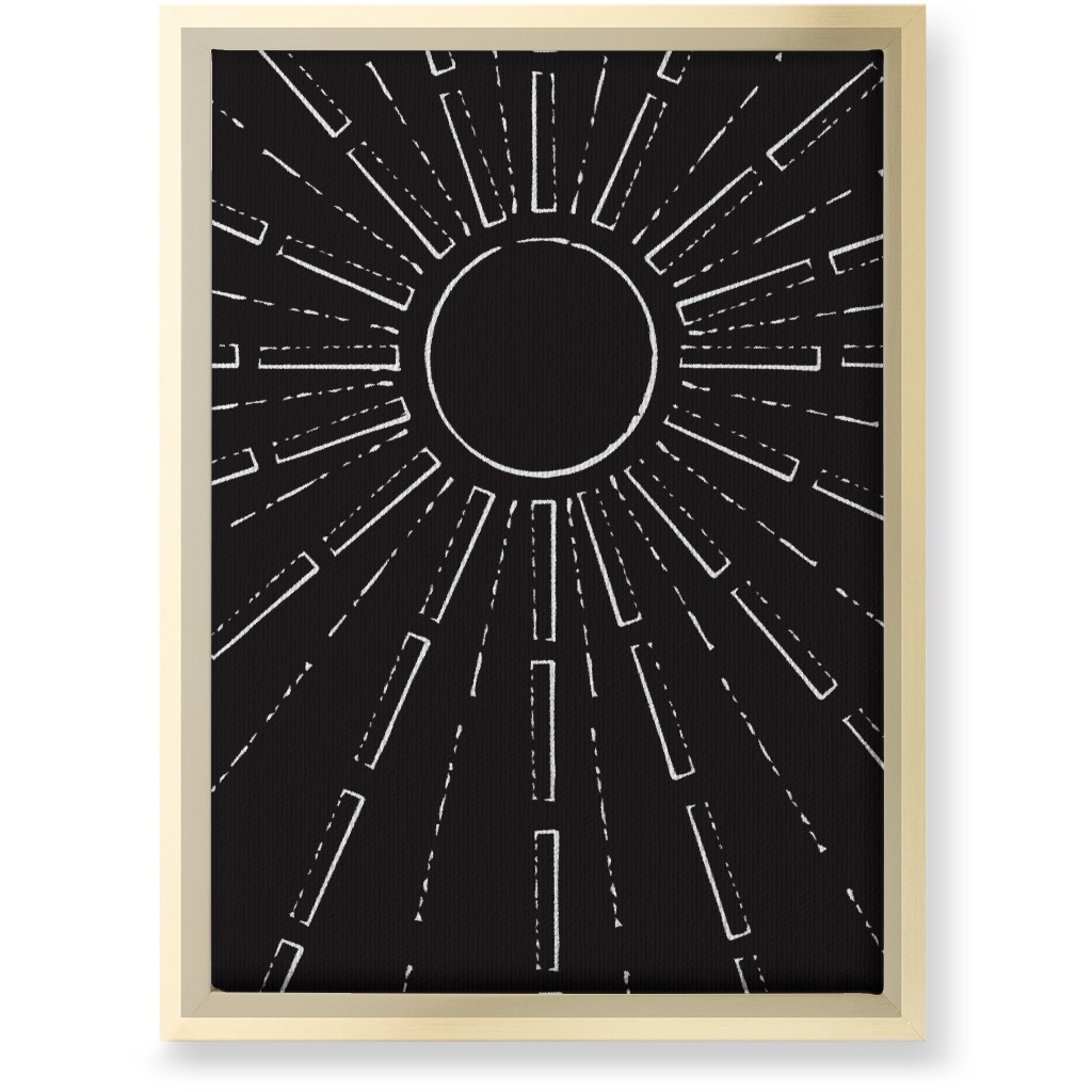 Midcentury Burst Wall Art, Gold, Single piece, Canvas, 10x14, Black