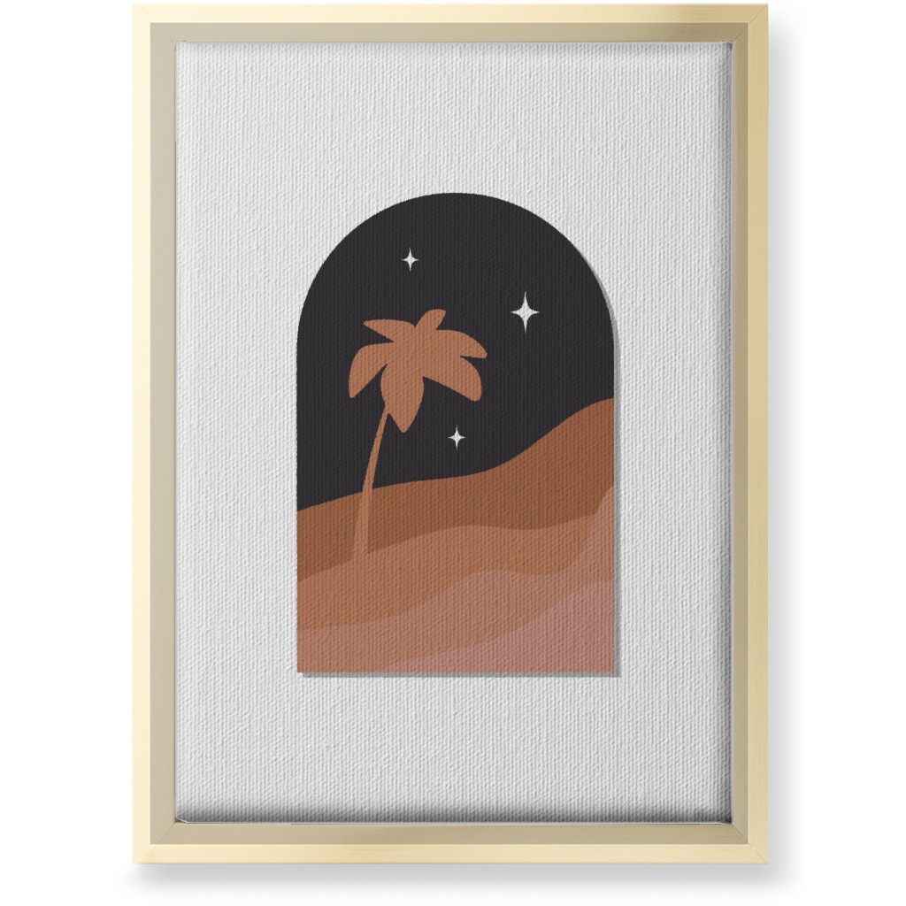 Abstract Landscape in Window With Tree Wall Art, Gold, Single piece, Canvas, 10x14, Multicolor, Wood