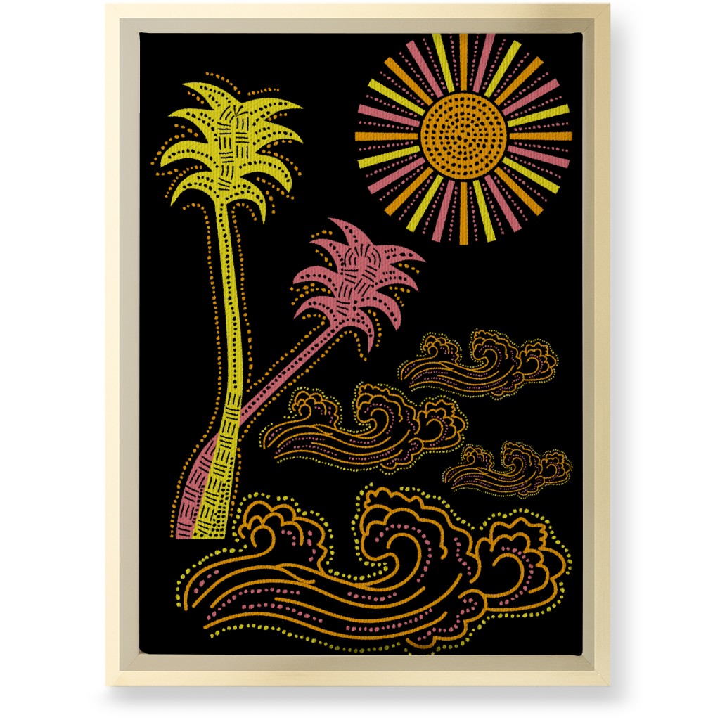 Optimistic Sunny Tropical Summer Art Wall Art, Gold, Single piece, Canvas, 10x14, Multicolor