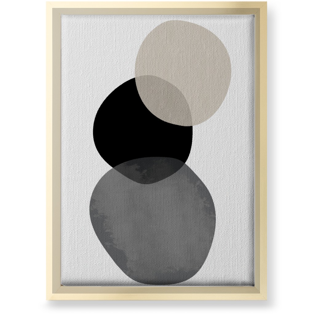 Stones Wall Art, Gold, Single piece, Canvas, 10x14, Gray, Pebble