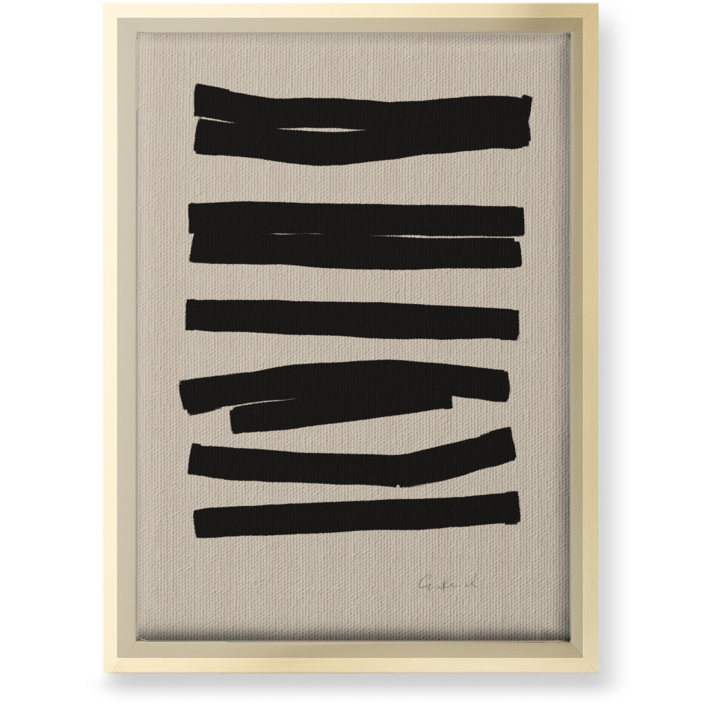 Bold Stripes Abstract Ii Wall Art, Gold, Single piece, Canvas, 10x14, Black