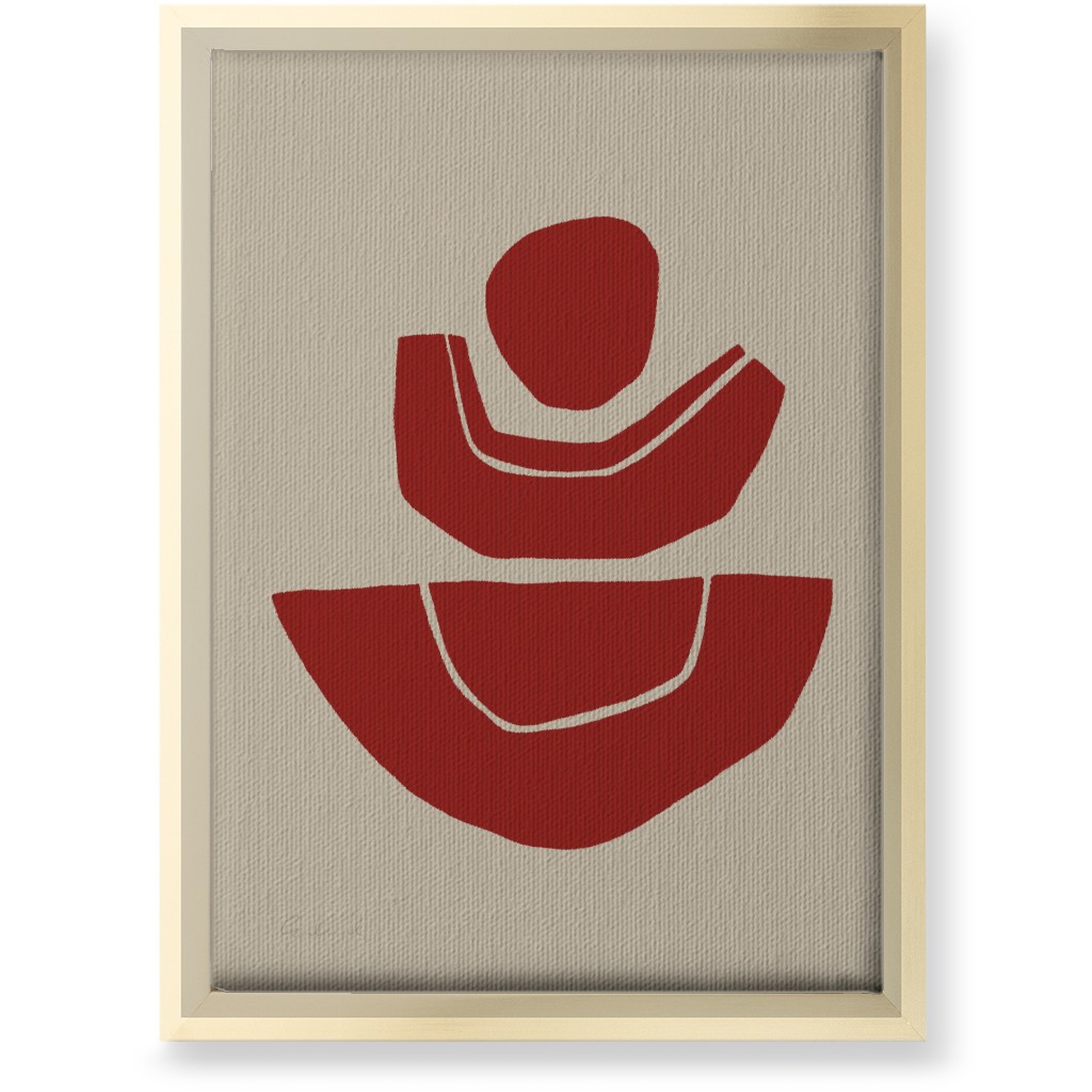 Geometric Abstract Stack Ii Wall Art, Gold, Single piece, Canvas, 10x14, Red, Cinnamon