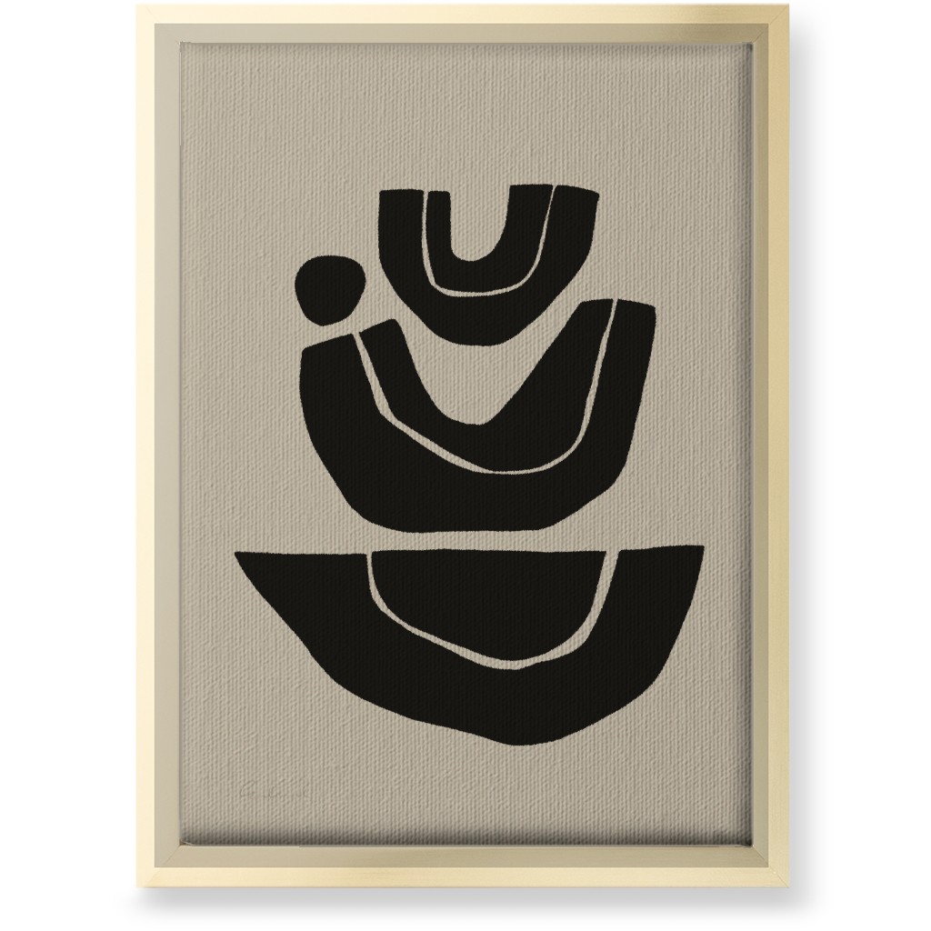 Geometric Abstract Stack Iii Wall Art, Gold, Single piece, Canvas, 10x14, Black, Charcoal