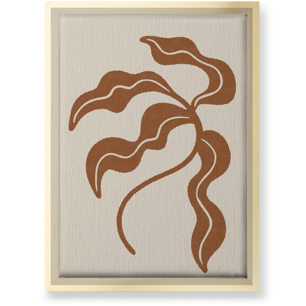 Minimalist Foliage - Neutral Wall Art, Gold, Single piece, Canvas, 10x14, Beige