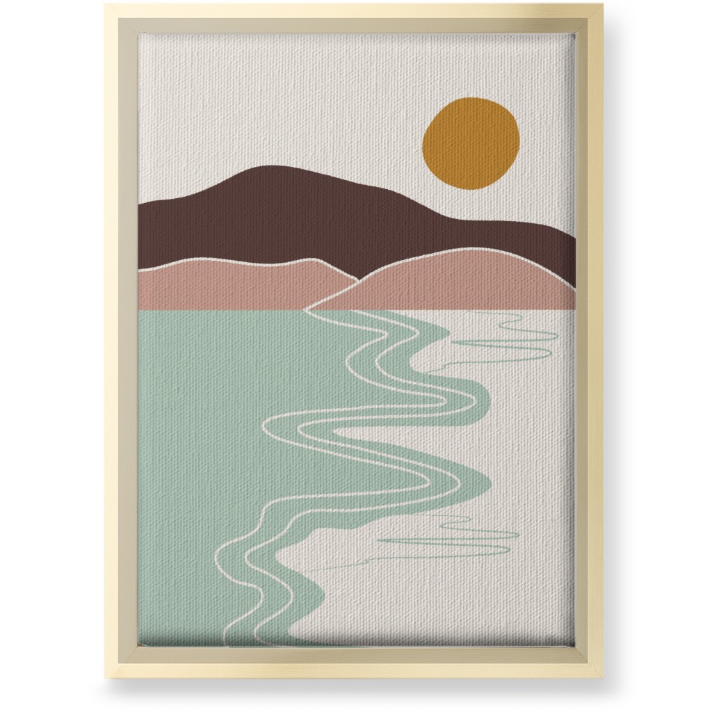 Minimal Beach - Earth Tones Multi Wall Art, Gold, Single piece, Canvas, 10x14, Multicolor