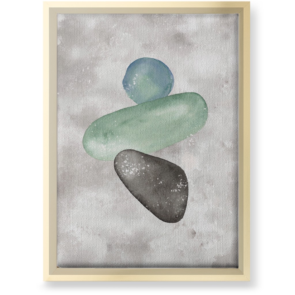 Three Stones Wall Art, Gold, Single piece, Canvas, 10x14, Multicolor, Julep