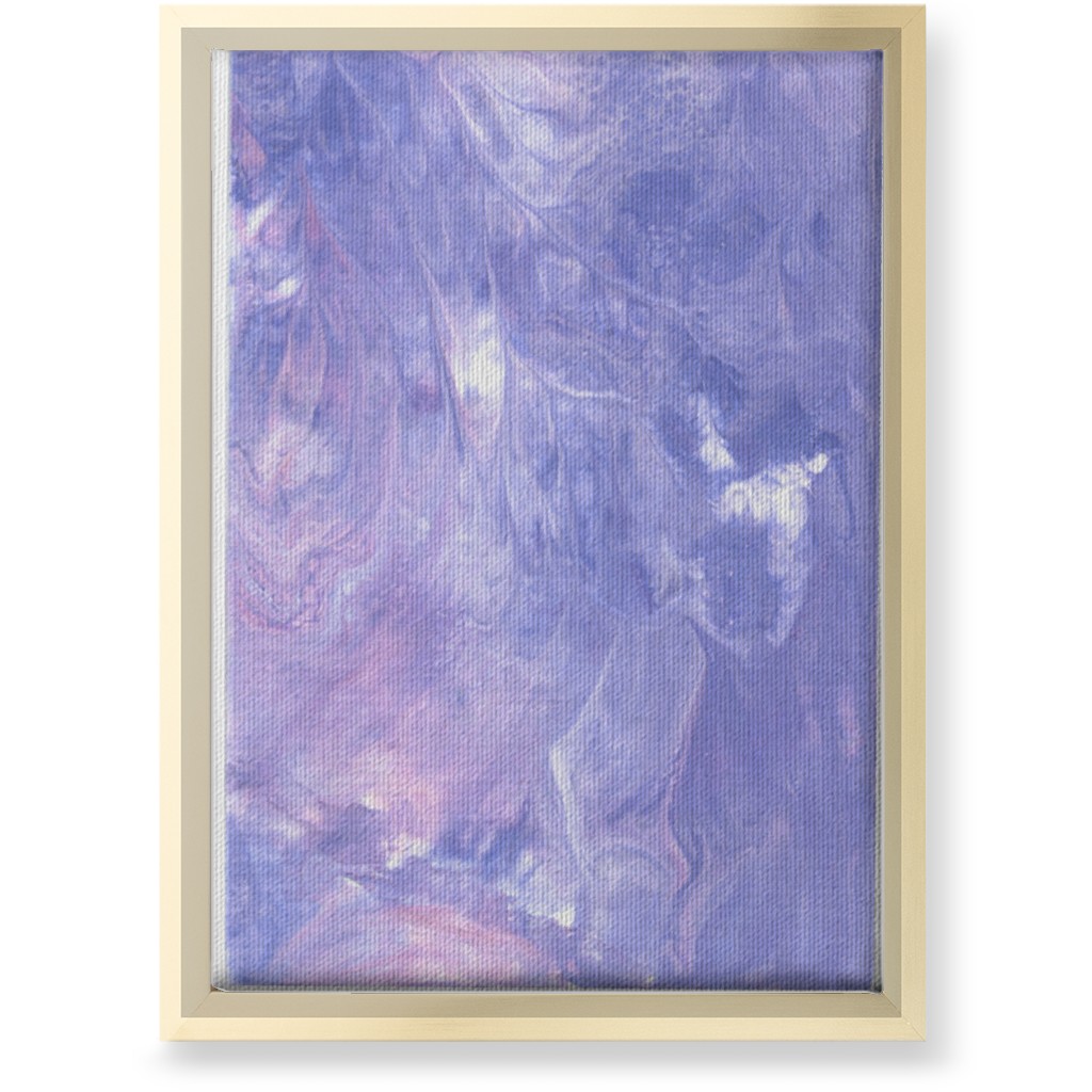 Acrylic Pour Abstract - Purple Wall Art, Gold, Single piece, Canvas, 10x14, Purple