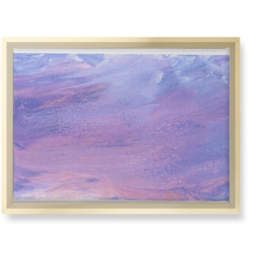 Acrylic Pour Sunset - Purple Wall Art, Gold, Single piece, Canvas, 10x14, Purple, Purple