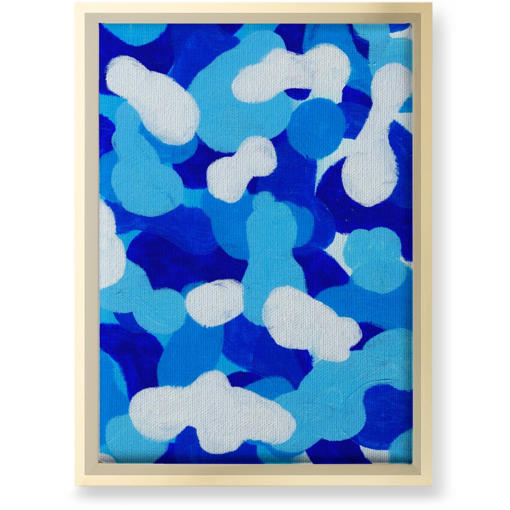 Abstract Cloud - Blue Wall Art, Gold, Single piece, Canvas, 10x14, Blue, True Blue