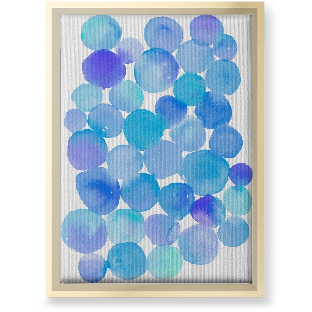 Watercolor Circles Wall Art, Gold, Single piece, Canvas, 10x14, Blue, Pool