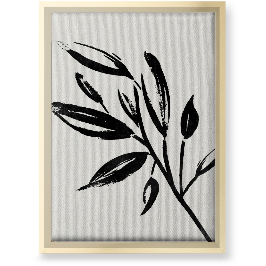 Zen Brush - Black and Beige Wall Art, Gold, Single piece, Canvas, 10x14, Gray