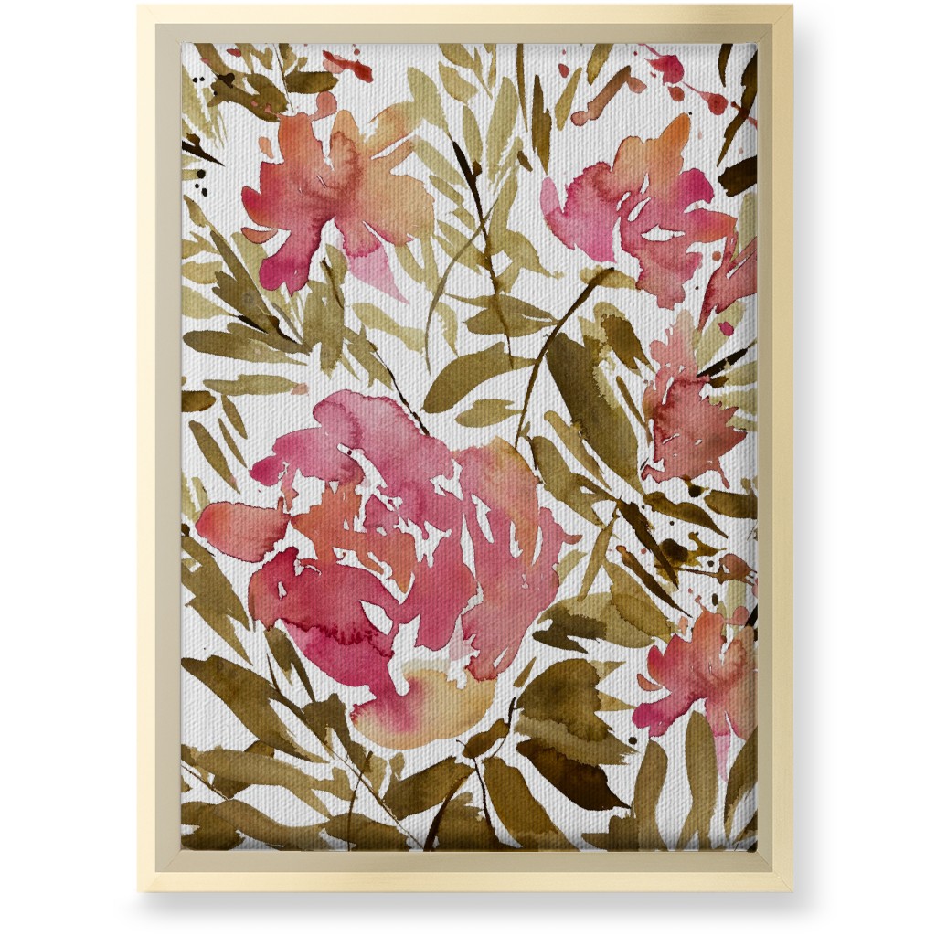 Bewildered - Pink and Green Wall Art, Gold, Single piece, Canvas, 10x14, Pink, Bright Pink