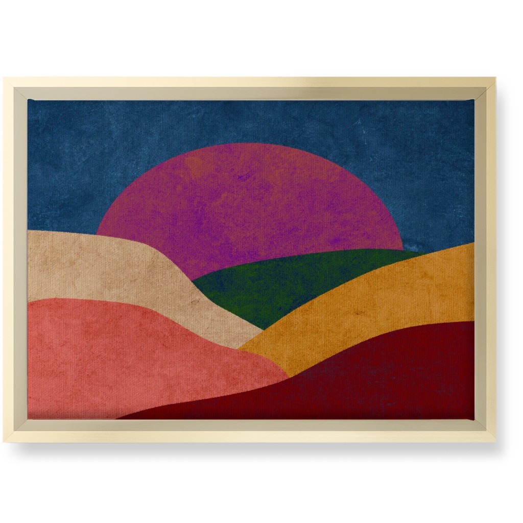 Mountains At Dusk Wall Art, Gold, Single piece, Canvas, 10x14, Multicolor