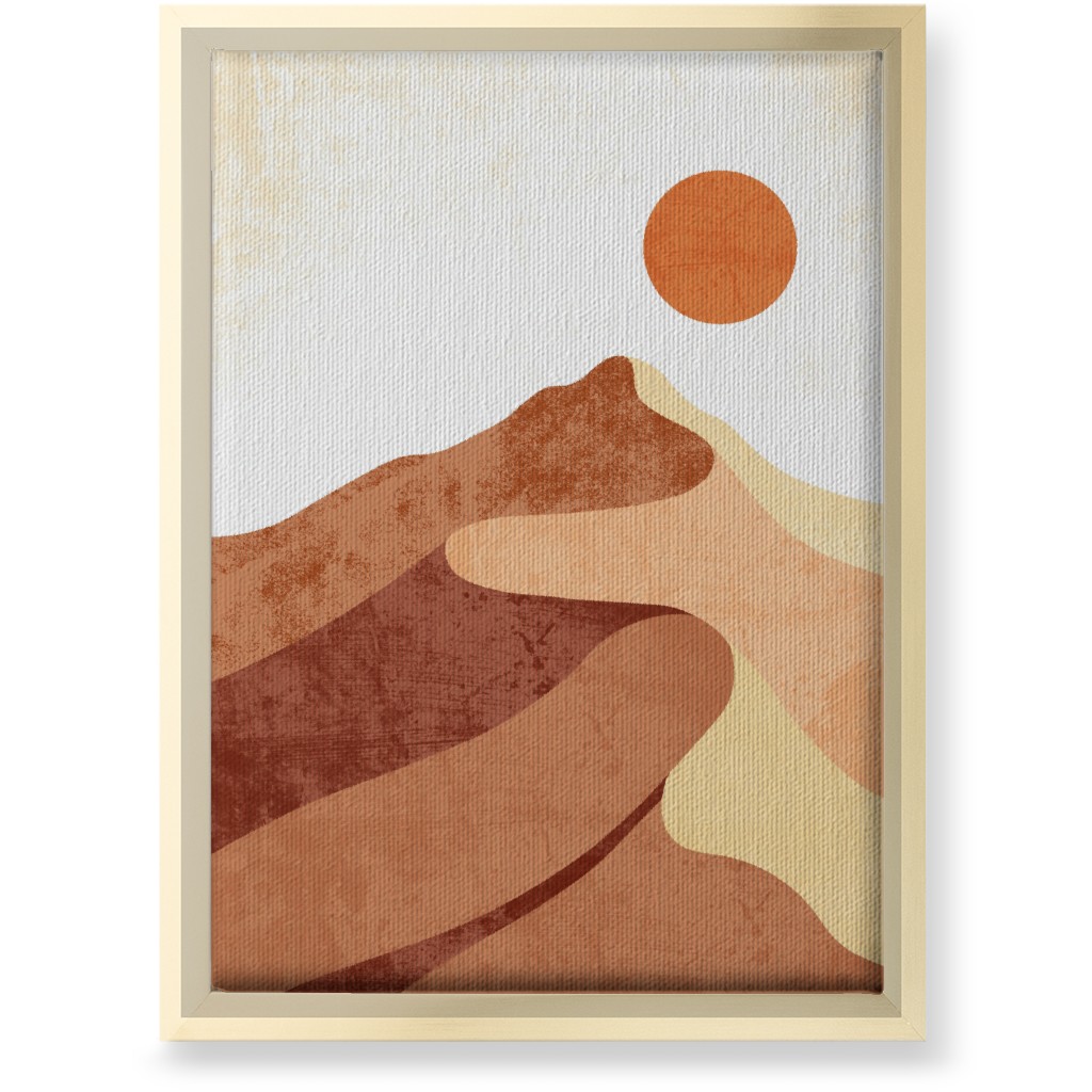 Desert Landscape - Earthy Warm Tones Wall Art, Gold, Single piece, Canvas, 10x14, Orange, Orange