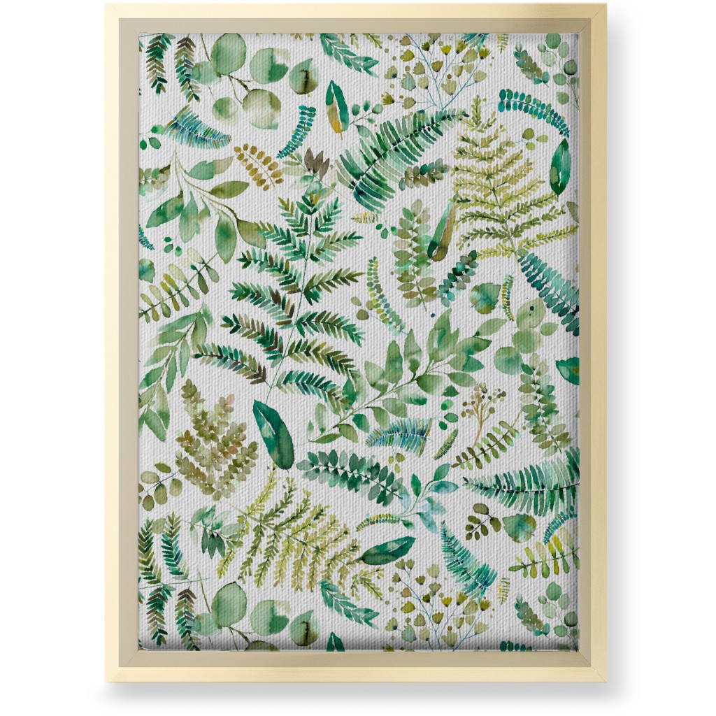 Botanical Collection - Green Wall Art, Gold, Single piece, Canvas, 10x14, Green, Classic Green