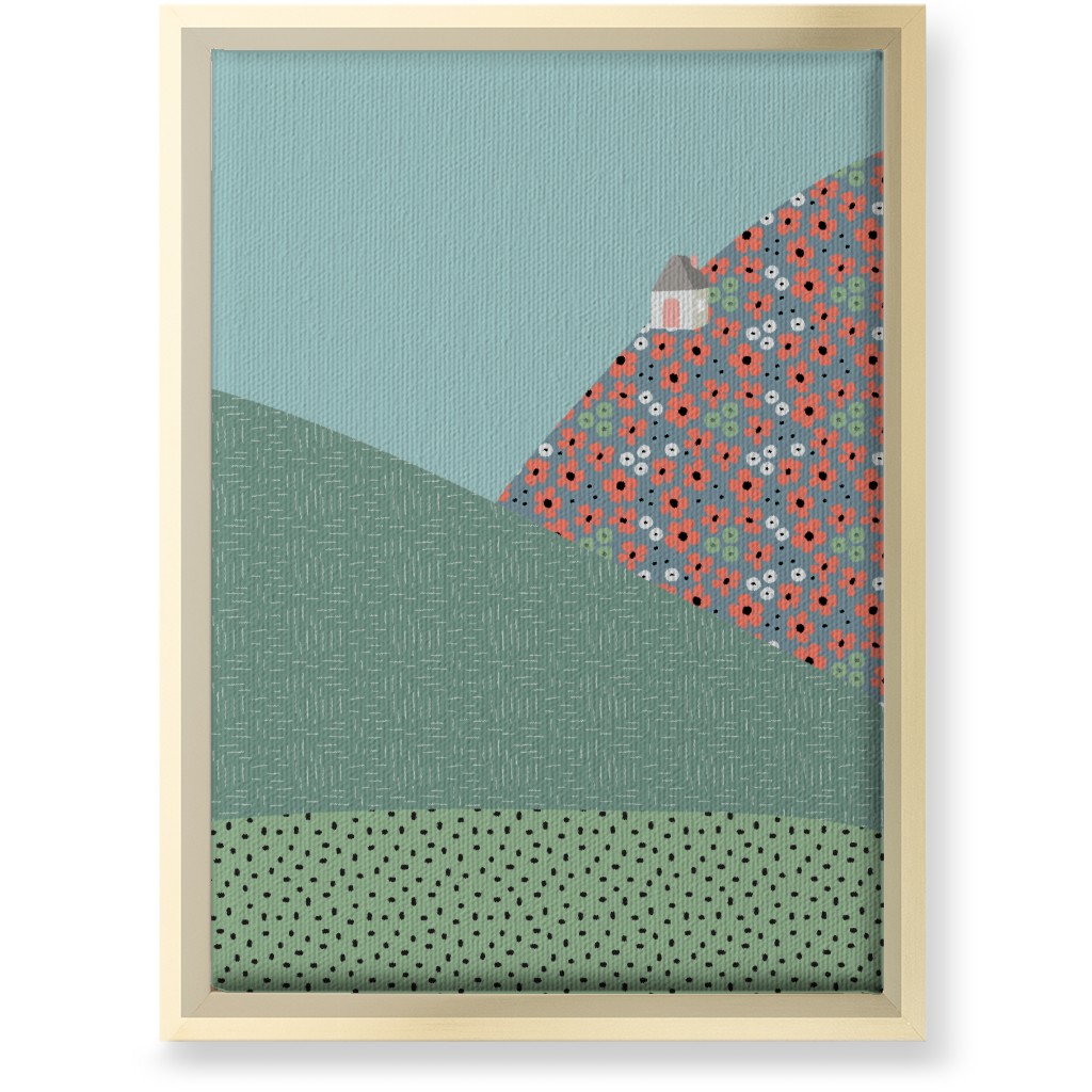 Floral Landscapes Wall Art, Gold, Single piece, Canvas, 10x14, Green, Desert Green