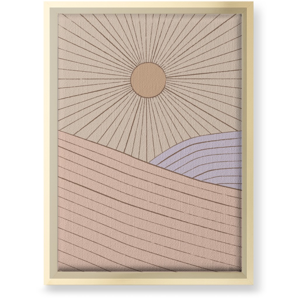 Sun in the Landscape - Pink Wall Art, Gold, Single piece, Canvas, 10x14, Pink, Bright Pink