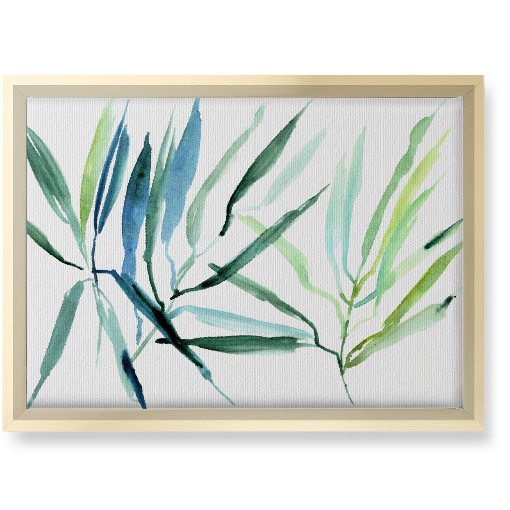 Watercolor Tropical Botanicals Wall Art, Gold, Single piece, Canvas, 10x14, Green, Hemlock