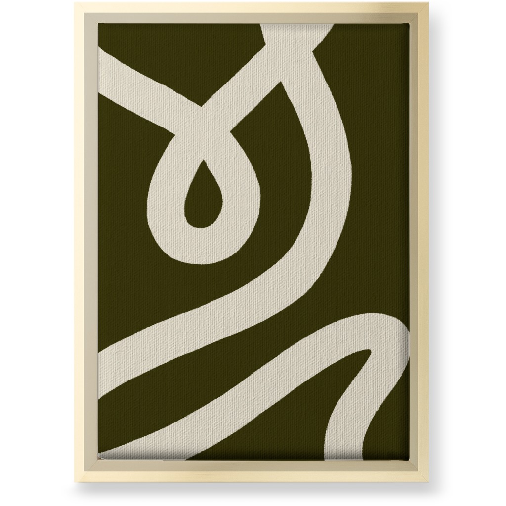 Tangled Brush Strokes V Wall Art, Gold, Single piece, Canvas, 10x14, Green, Hunter