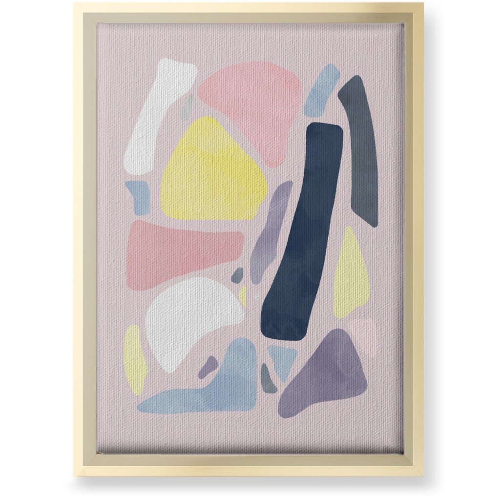 Organic Abstract Shapes - Multi Wall Art, Gold, Single piece, Canvas, 10x14, Multicolor