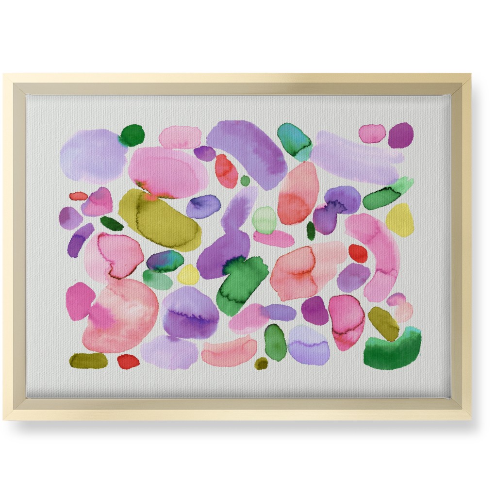 Summer Joy Watercolor Abstract - Pink Wall Art, Gold, Single piece, Canvas, 10x14, Multicolor