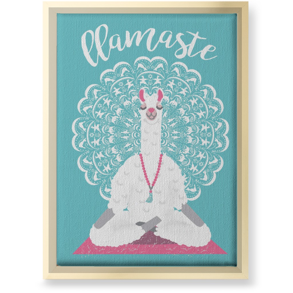 Llamaste - Green Wall Art, Gold, Single piece, Canvas, 10x14, Blue, True Blue