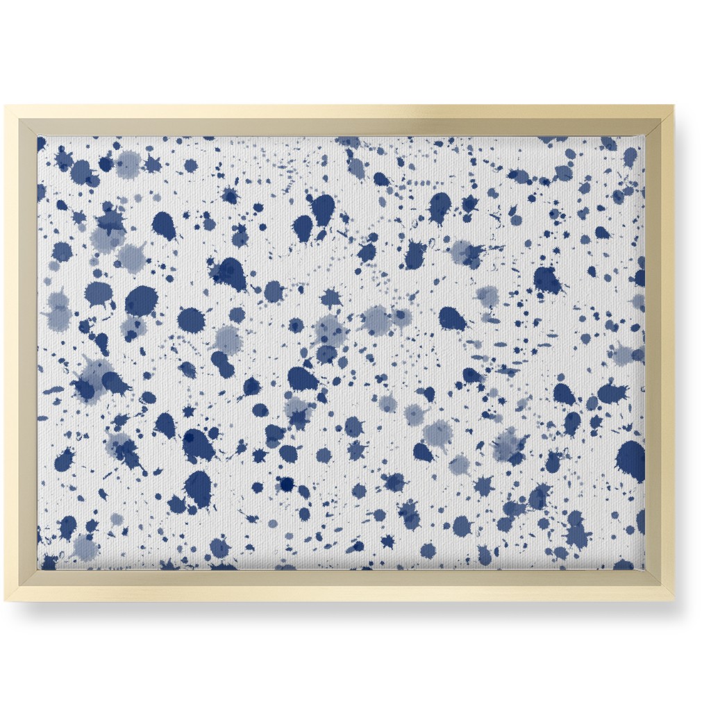 Splat - Indigo Wall Art, Gold, Single piece, Canvas, 10x14, Blue, True Blue