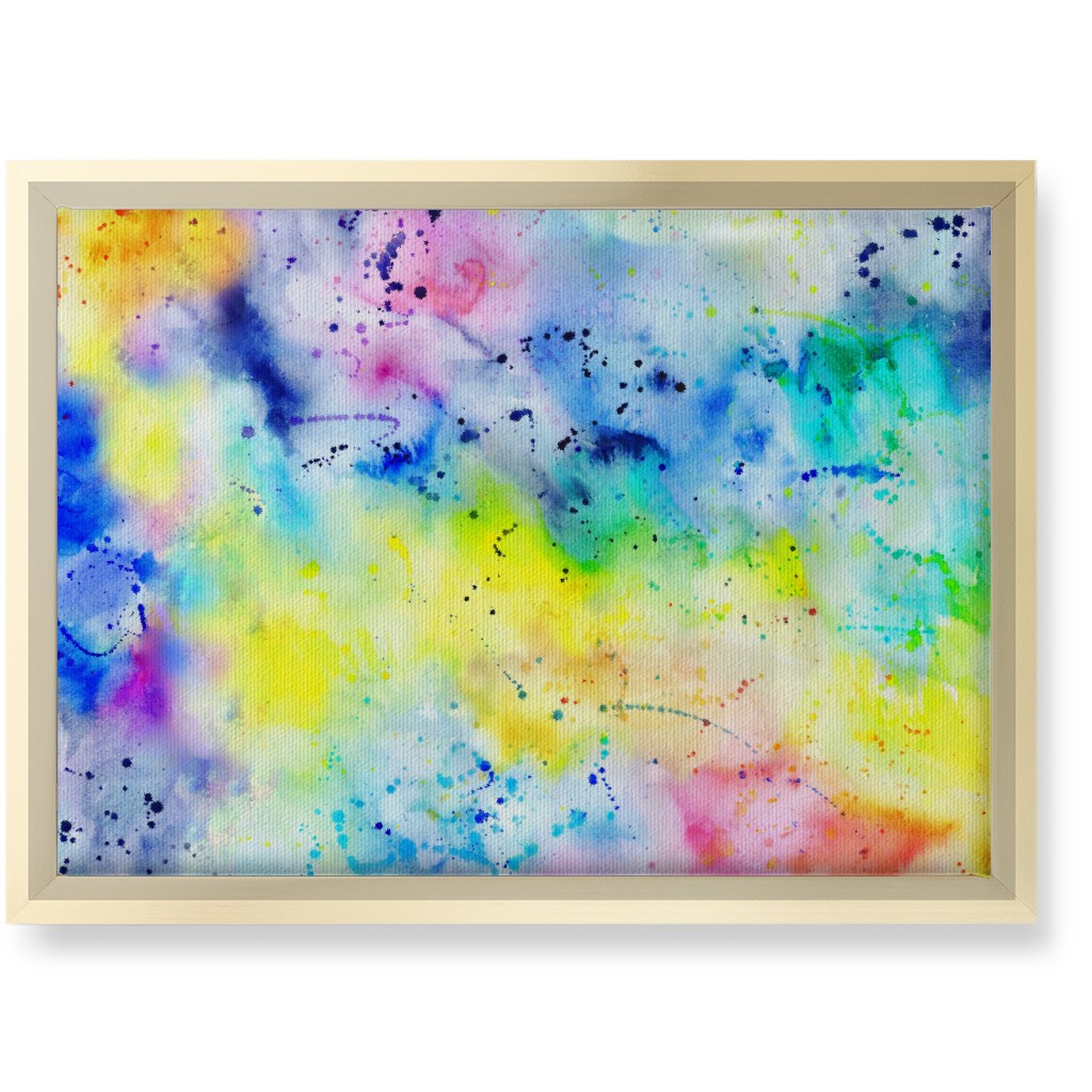 Rainbow Wash Watercolor - Multi Wall Art, Gold, Single piece, Canvas, 10x14, Multicolor
