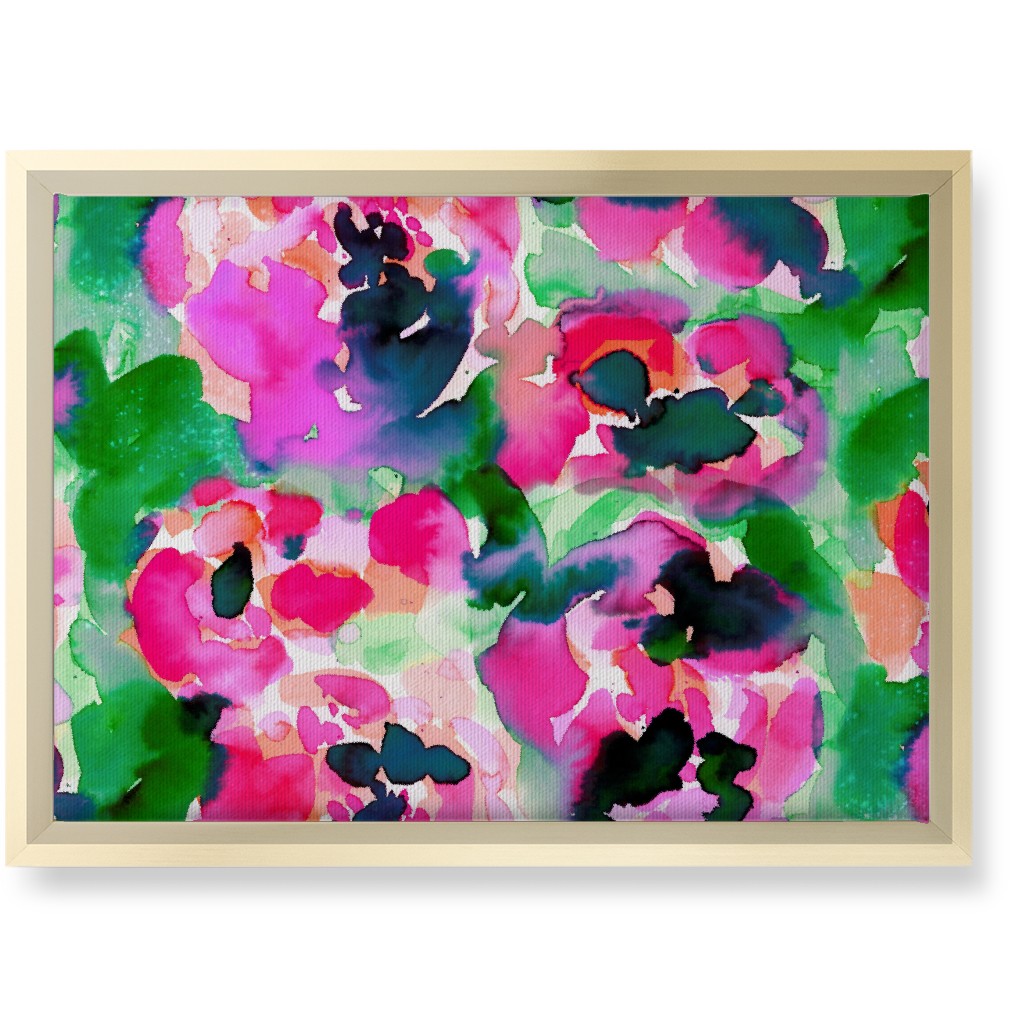 Abstract Flora Watercolor - Multi Wall Art, Gold, Single piece, Canvas, 10x14, Multicolor