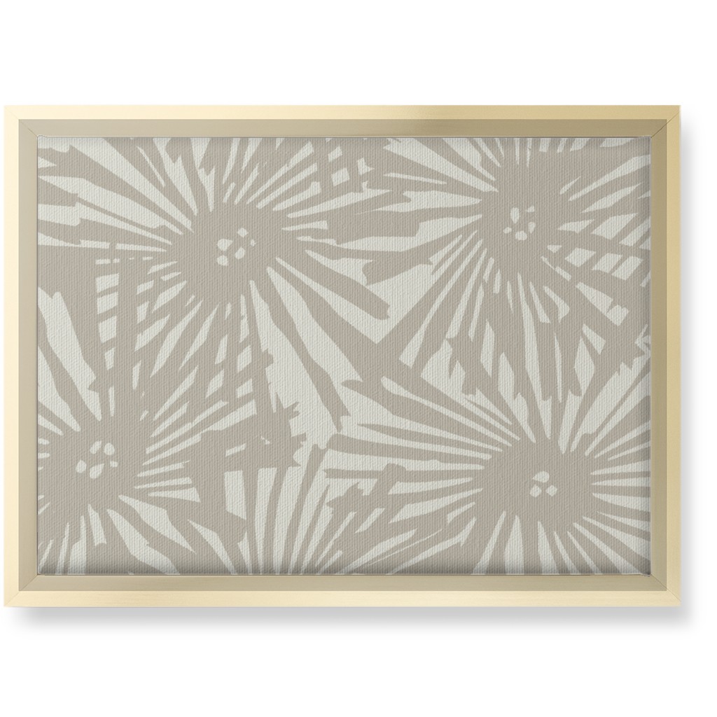 Large Cactus Flower Bloom - Beige Wall Art, Gold, Single piece, Canvas, 10x14, Beige, Pearl