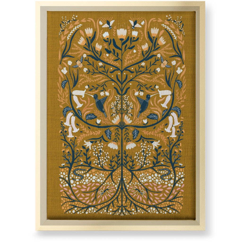 Ecosystems, Folk Art - Orange Wall Art, Gold, Single piece, Canvas, 10x14, Orange, Orange