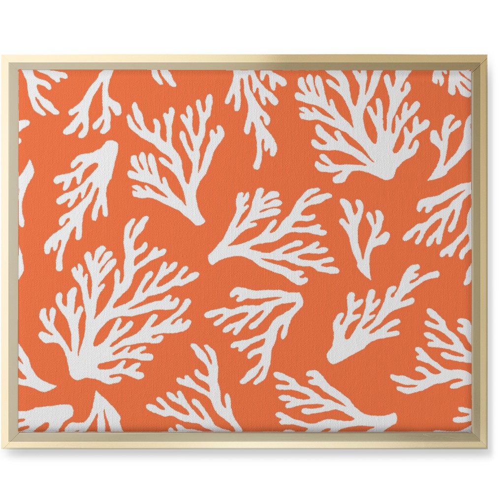 Coral - in Coral Wall Art, Gold, Single piece, Canvas, 16x20, Orange