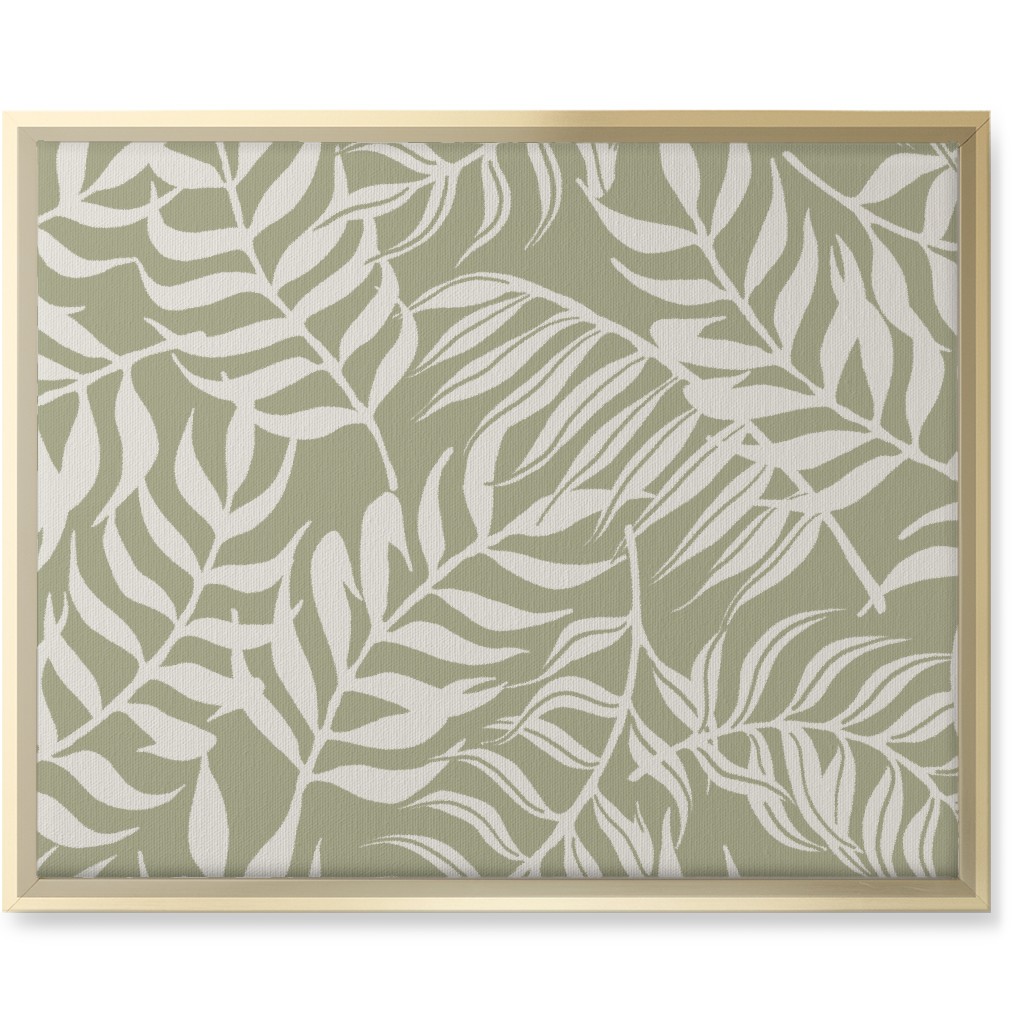 Moving Palms Wall Art, Gold, Single piece, Canvas, 16x20, Green