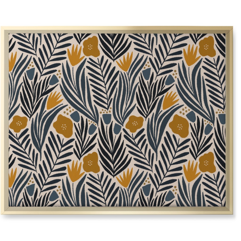 Nadia - Gold & Black Wall Art, Gold, Single piece, Canvas, 16x20, Multicolor