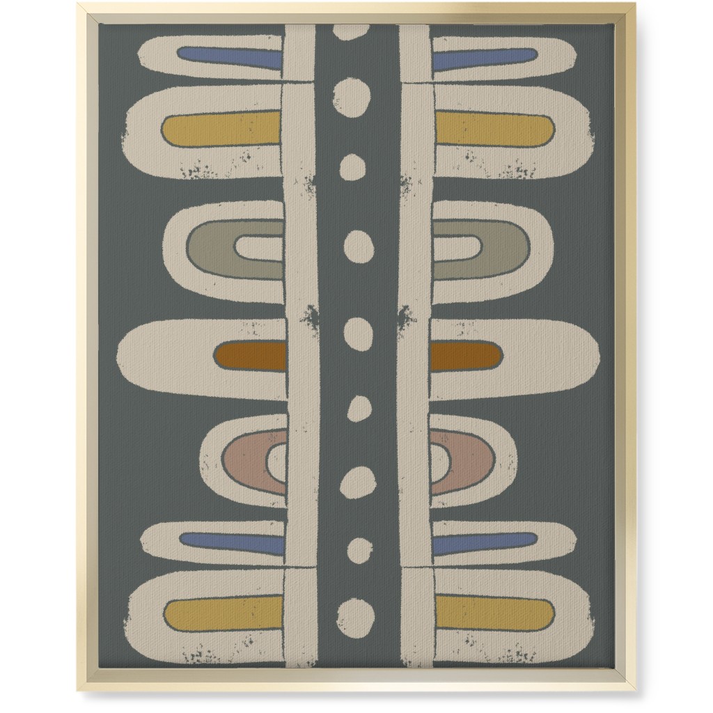 Hills Block Wall Art, Gold, Single piece, Canvas, 16x20, Gray, Metal