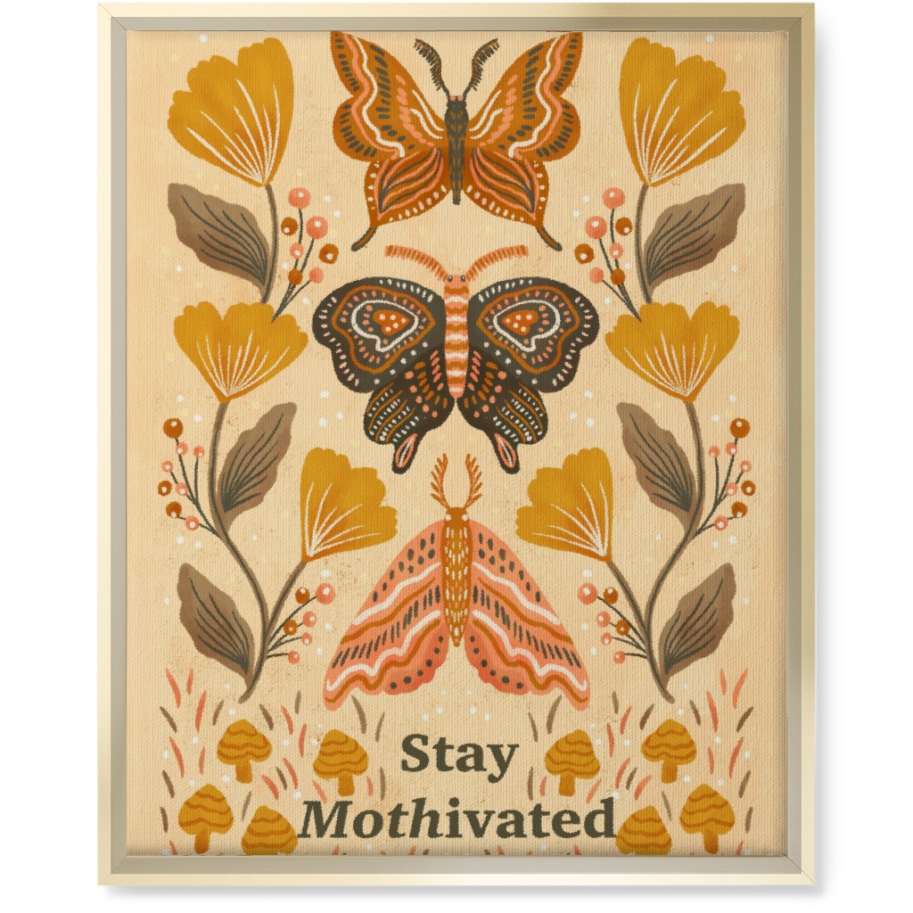 Mothivational Wall Art, Gold, Single piece, Canvas, 16x20, Yellow