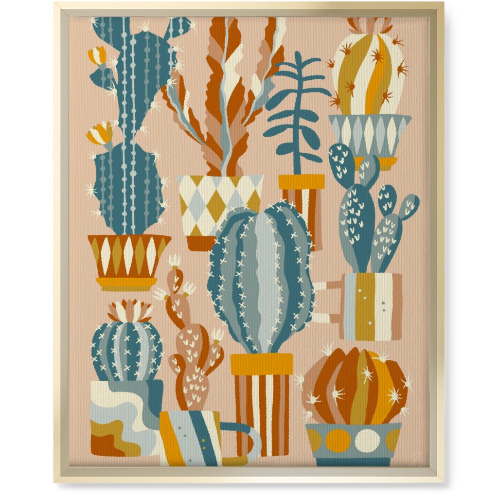 Cactus Love - Multi Wall Art, Gold, Single piece, Canvas, 16x20, Multicolor