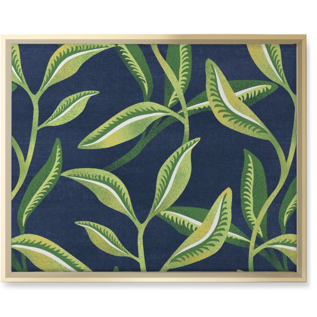 Leafy Vines - Green Wall Art, Gold, Single piece, Canvas, 16x20, Green