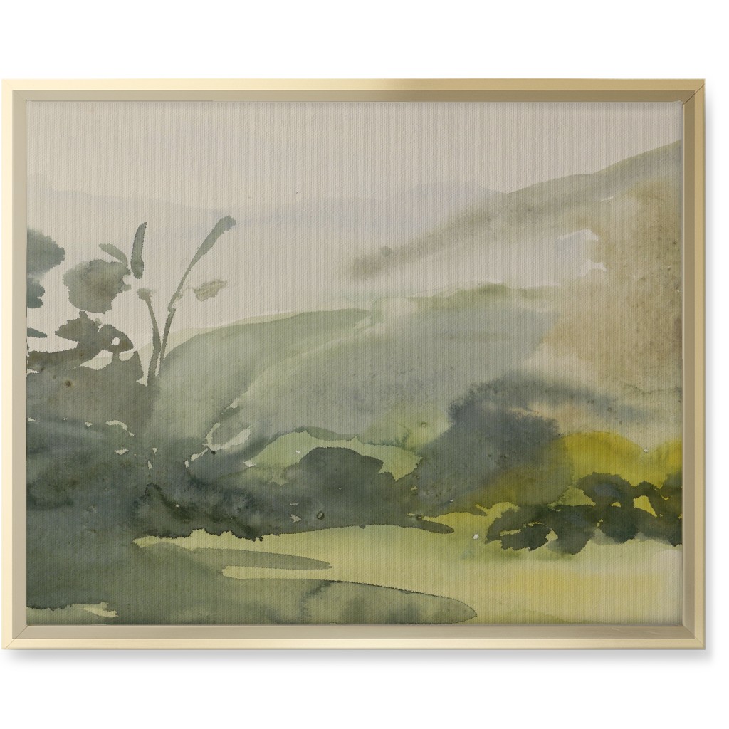 Meadow Morning Wall Art, Gold, Single piece, Canvas, 16x20, Green, Classic Green