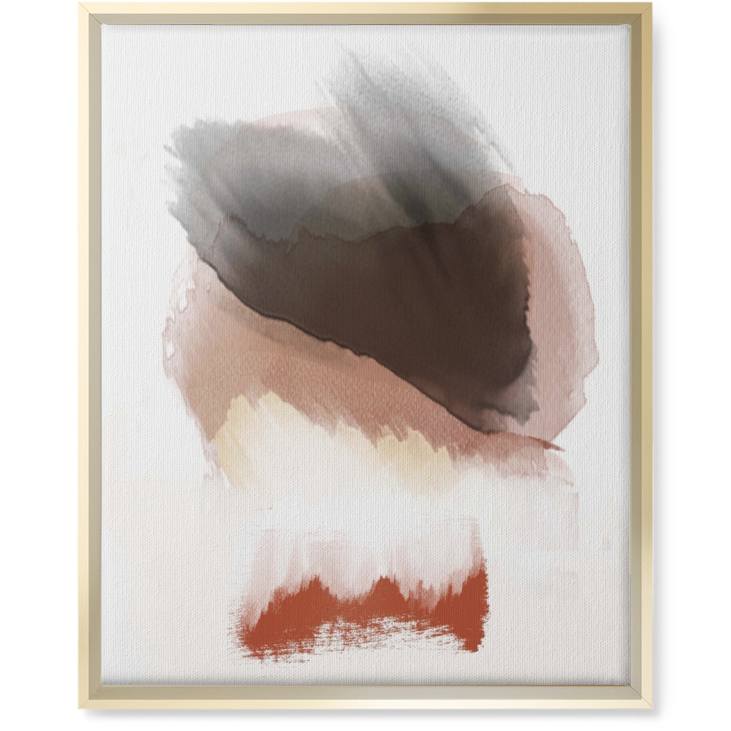 Abstract Sunset - Neutral Wall Art, Gold, Single piece, Canvas, 16x20, Pink, Bright Pink