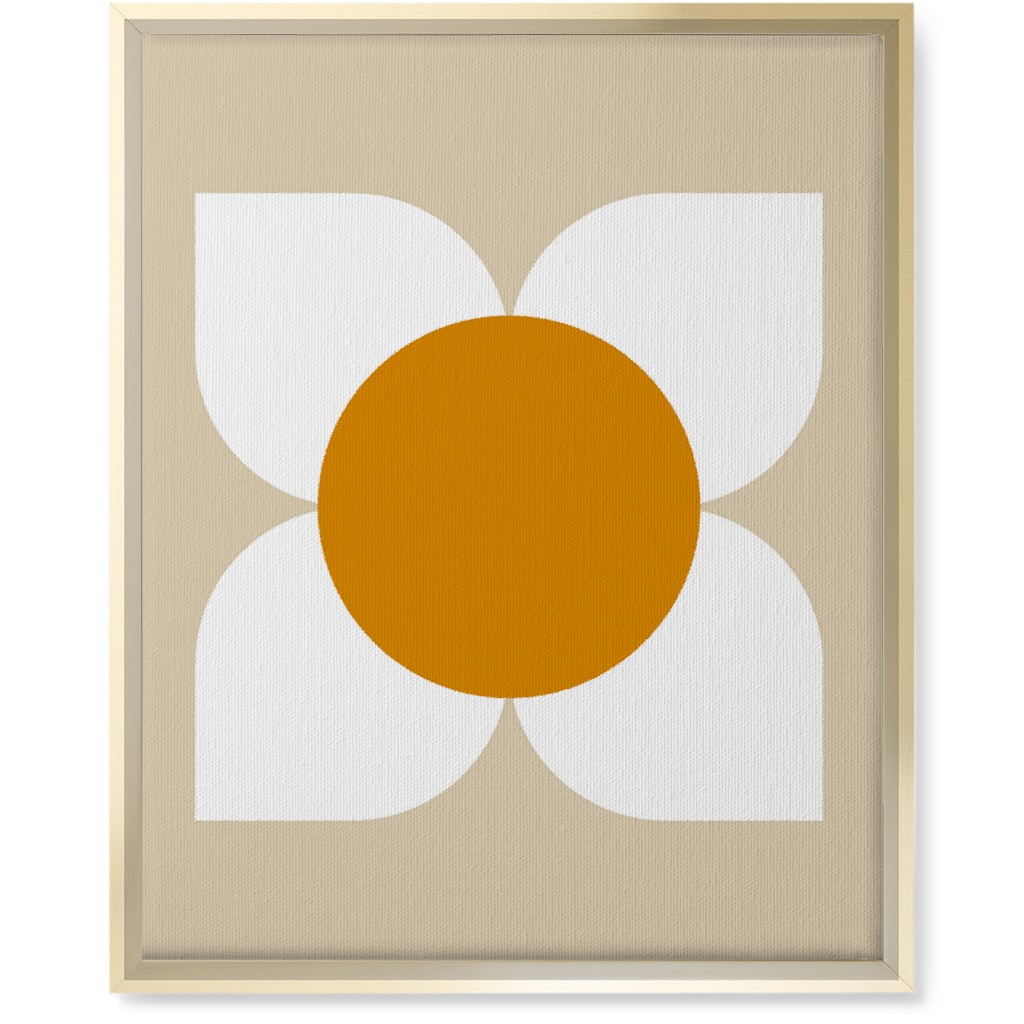 Bold Flower - Beige Wall Art, Gold, Single piece, Canvas, 16x20, Beige, Pearl