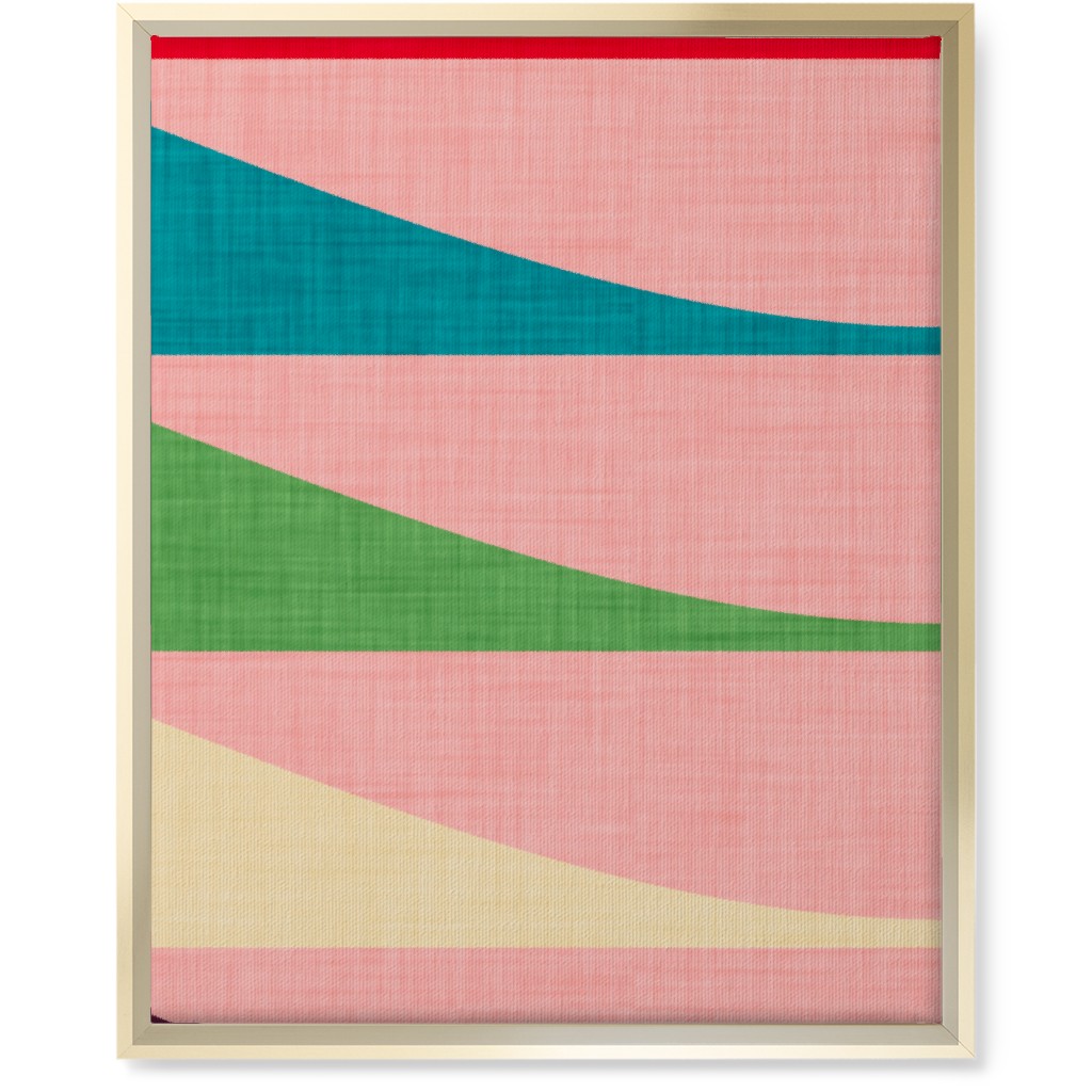 Mid Mod Waves Wall Art, Gold, Single piece, Canvas, 16x20, Multicolor
