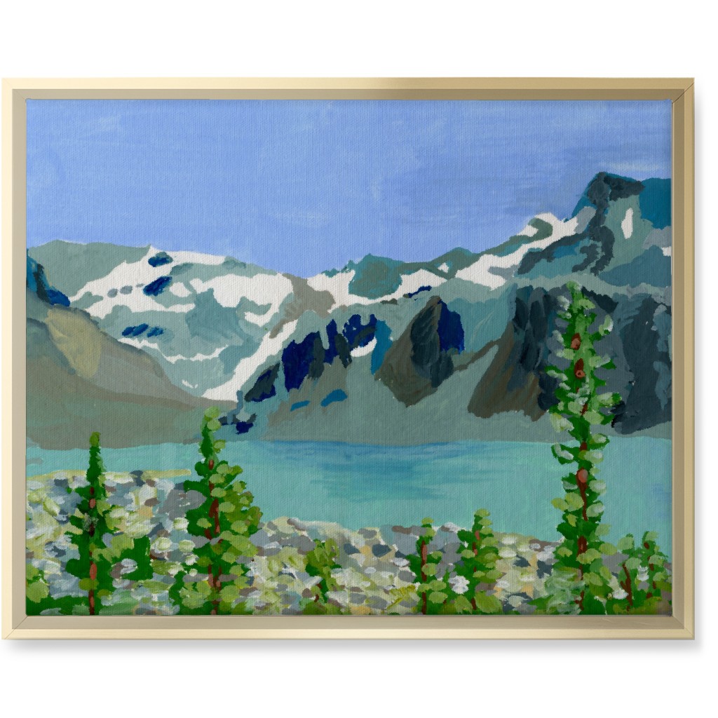 Lake Wedgemount Painting Wall Art, Gold, Single piece, Canvas, 16x20, Blue