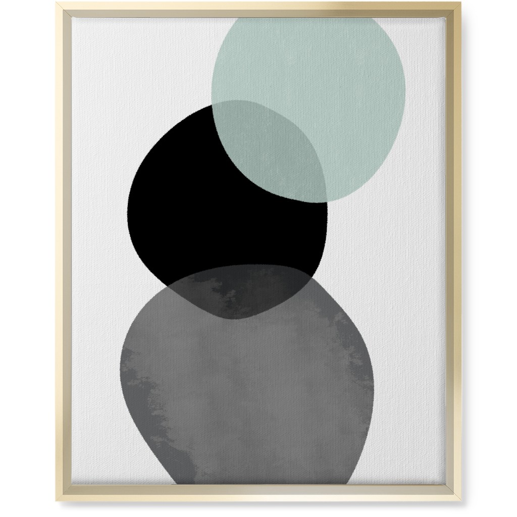 Stones Wall Art, Gold, Single piece, Canvas, 16x20, Green