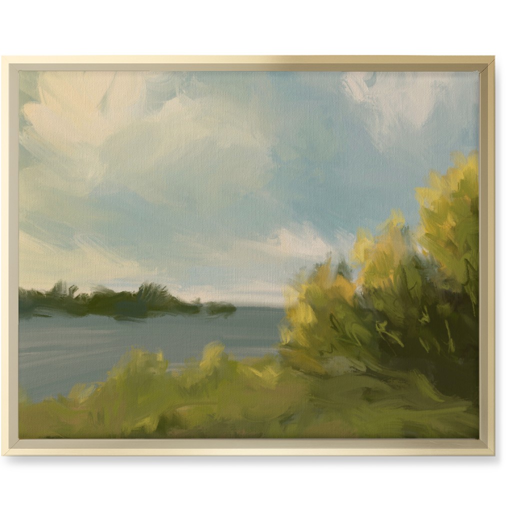 Lake View Wall Art, Gold, Single piece, Canvas, 16x20, Green, Classic Green